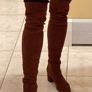 Stuart Weitzman Siggy Over-The-Knee Boots size 8 in coffee